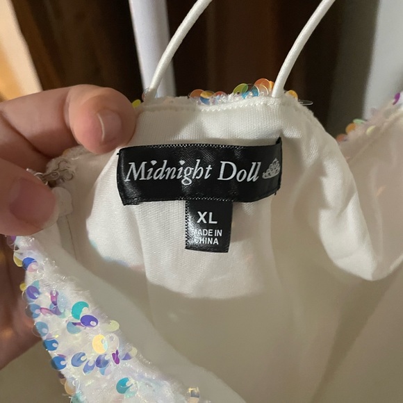 Of the Shoulder White Sparkling - Picture 2 of 4